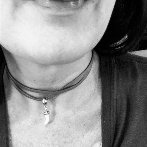 NEW choker or long necklace bone 🦴 charm brown camel leather #peacedbyalise - Picture 5 of 8